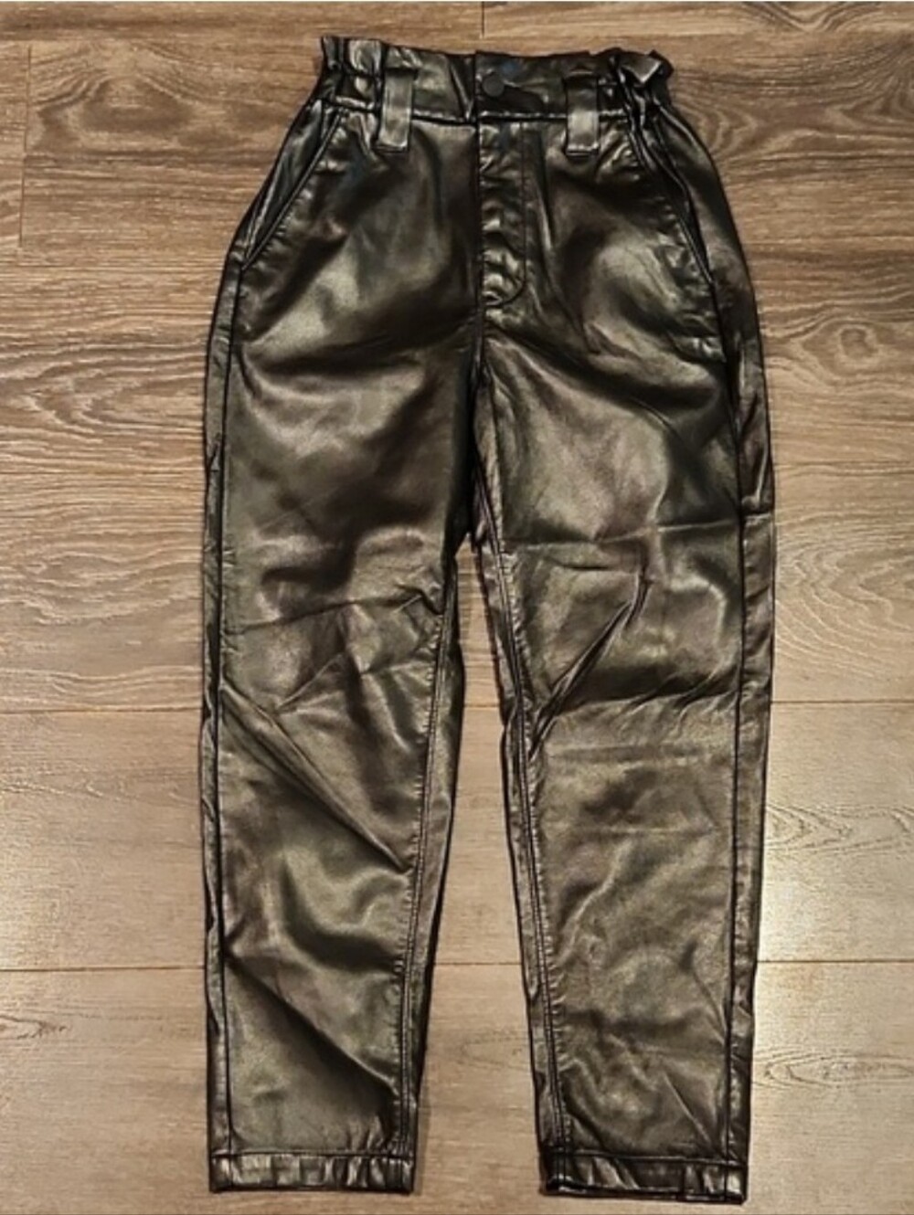 ❤️ EXPRESS VEGAN LEATHER SUPER HIGH RISE ANKLE MOM PANTS, 0S (25 SHORT)